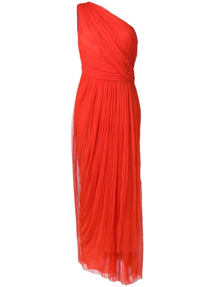 Maria Lucia Hohan One Shoulder Tulle Dress - Red