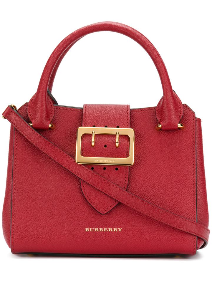 Burberry Buckled Tote - Red