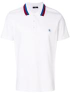 Fay Stripe Collar Polo Shirt - White
