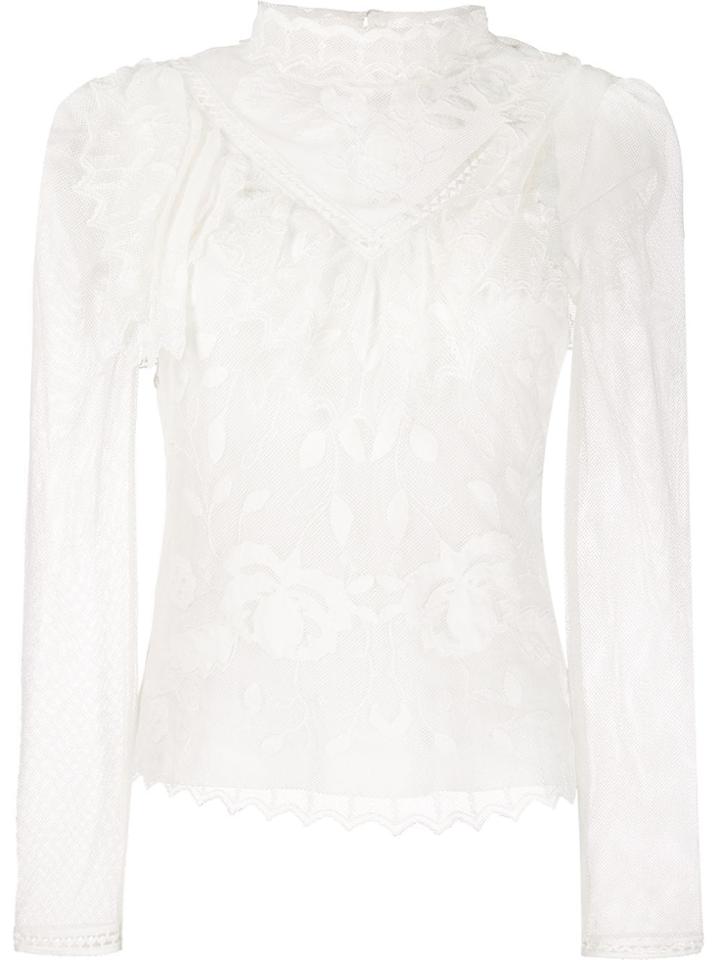See By Chloé Funnel Neck Lace Blouse - White