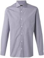 Z Zegna Vichy Shirt, Men's, Size: 40, Pink/purple, Cotton