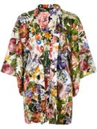 Ermanno Gallamini Floral Print Kimono Jacket - Multicolour