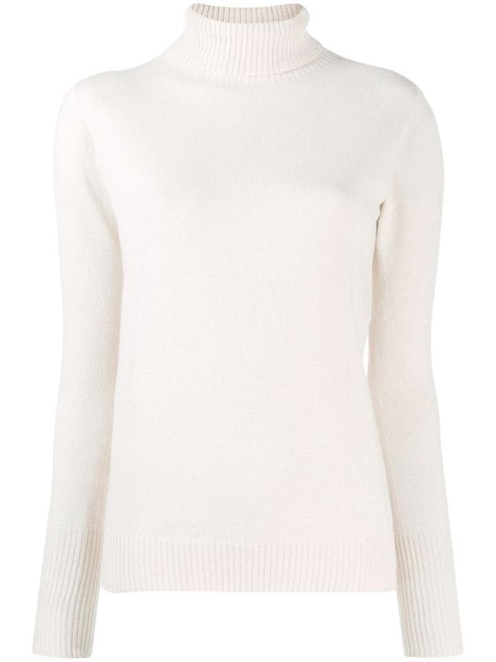 D.exterior Turtleneck Fine Knit Jumper - Neutrals