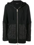 Andrea Ya'aqov Padded Panel Zip Hoodie - Black