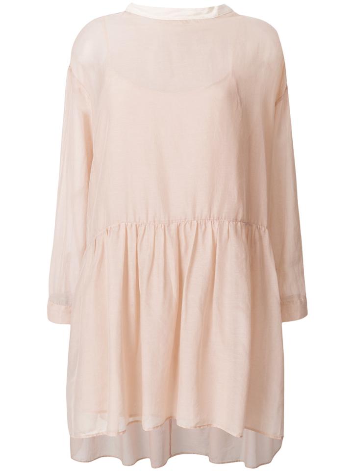 Semicouture Drop Waist Dress - Pink & Purple