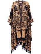 Etro Embroidered Scarf Cape - Brown