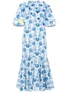 All Things Mochi Floral Print Midi Dress - Blue