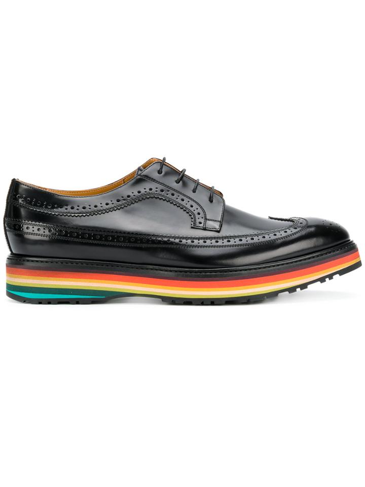 Paul Smith Striped Heel Brogues - Black