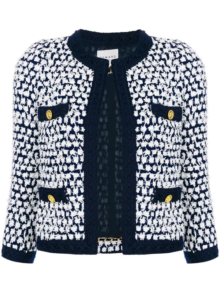 Edward Achour Paris Embroidered Fitted Jacket - Blue