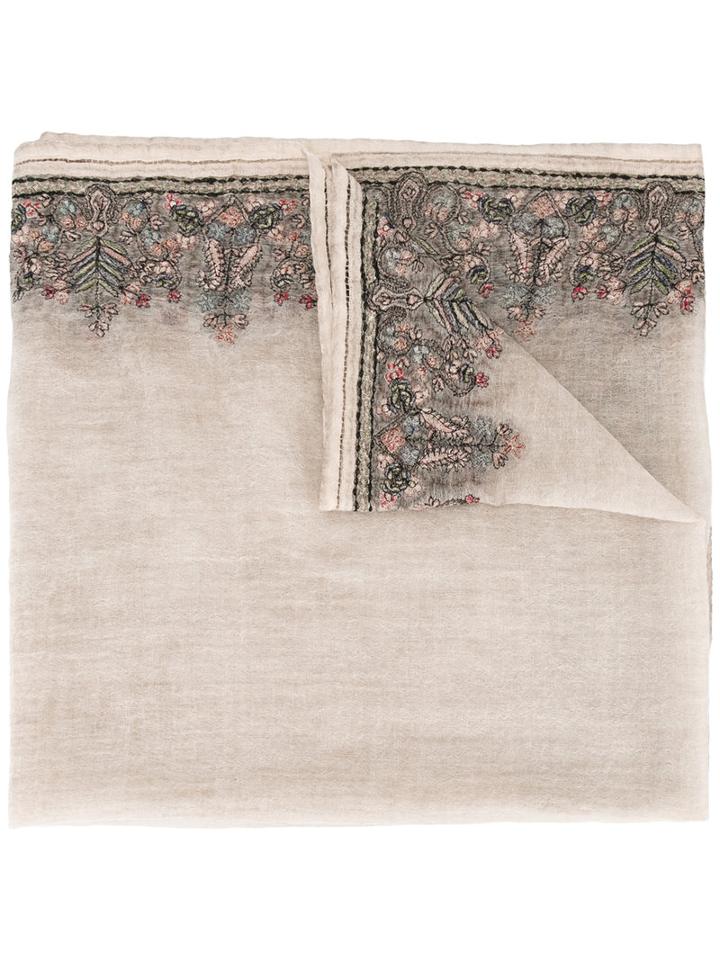 Faliero Sarti Fiorellata Scarf, Women's, Nude/neutrals, Polyester/wool/viscose