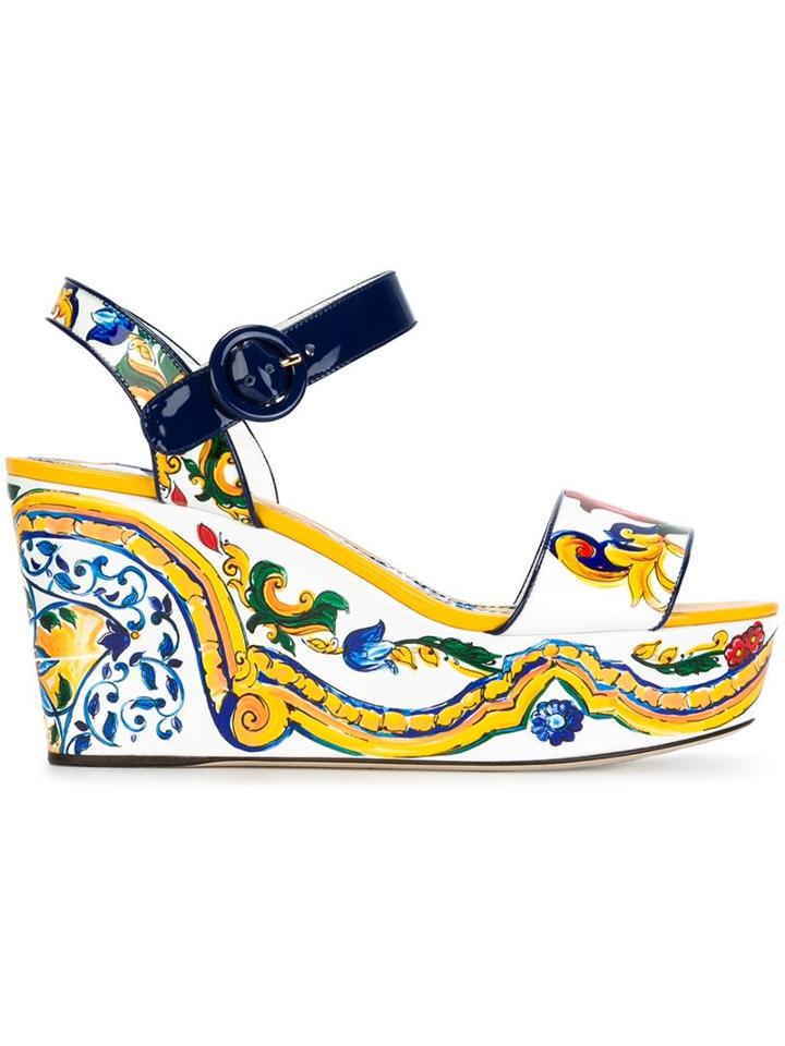 Dolce & Gabbana 'bianca' Wedge Sandals