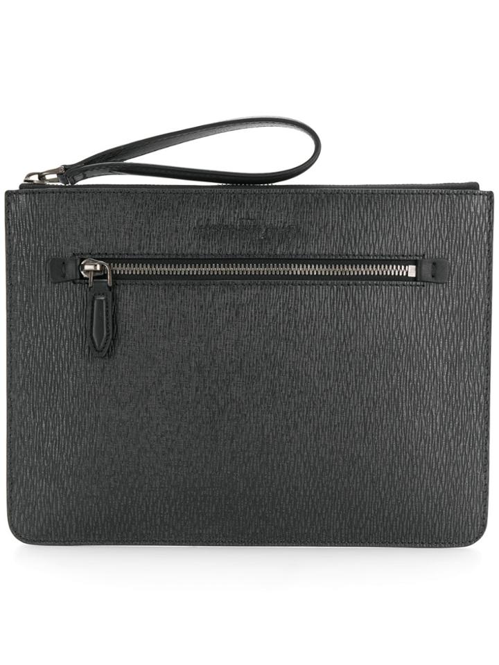 Salvatore Ferragamo Zipped Clutch Bag - Black