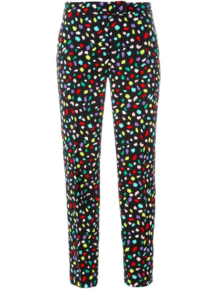 Boutique Moschino Printed Trousers, Women's, Size: 40, Black, Polyester