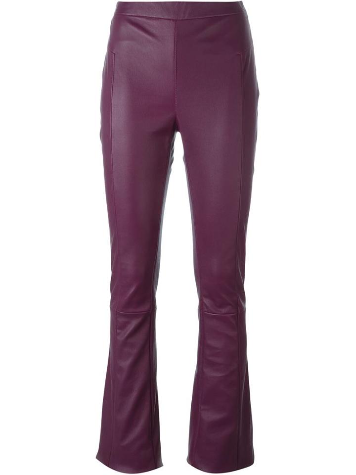 Drome Flared Leather Trousers, Women's, Size: Xs, Pink/purple, Leather