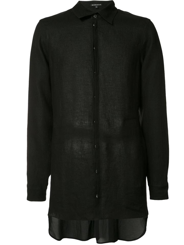 Ann Demeulemeester Belted Long Shirt - Black