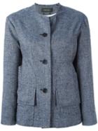 Isabel Marant Collarless Buttoned Jacket, Women's, Size: 40, Blue, Silk/linen/flax/viscose/polyester