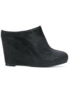 The Last Conspiracy Smooth Wedge Mules - Black