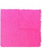 Aessai Oversized Frayed Wool Blanket Scarf - Pink