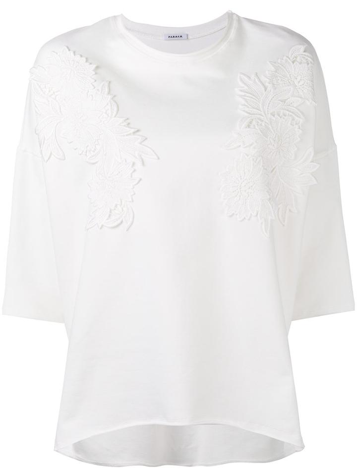 P.a.r.o.s.h. Embroidered Top, Women's, White, Cotton/spandex/elastane