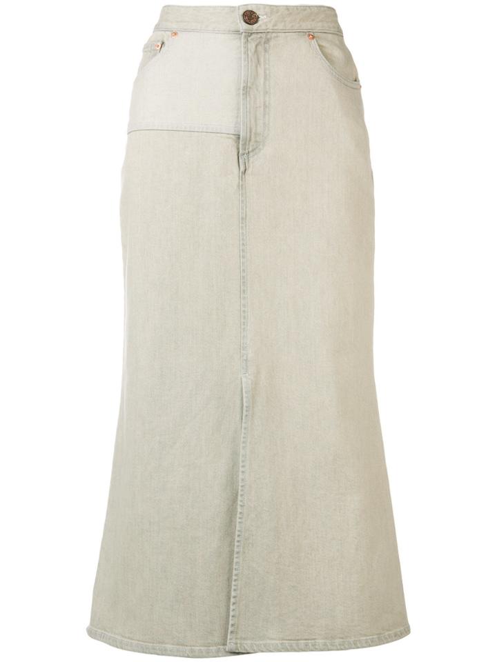 See By Chloé Denim Midi Skirt - Nude & Neutrals