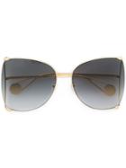 Gucci Eyewear Pearl-embellished Sunglasses - Metallic