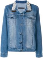 Simonetta Ravizza Pearl Collar Denim Jacket - Blue