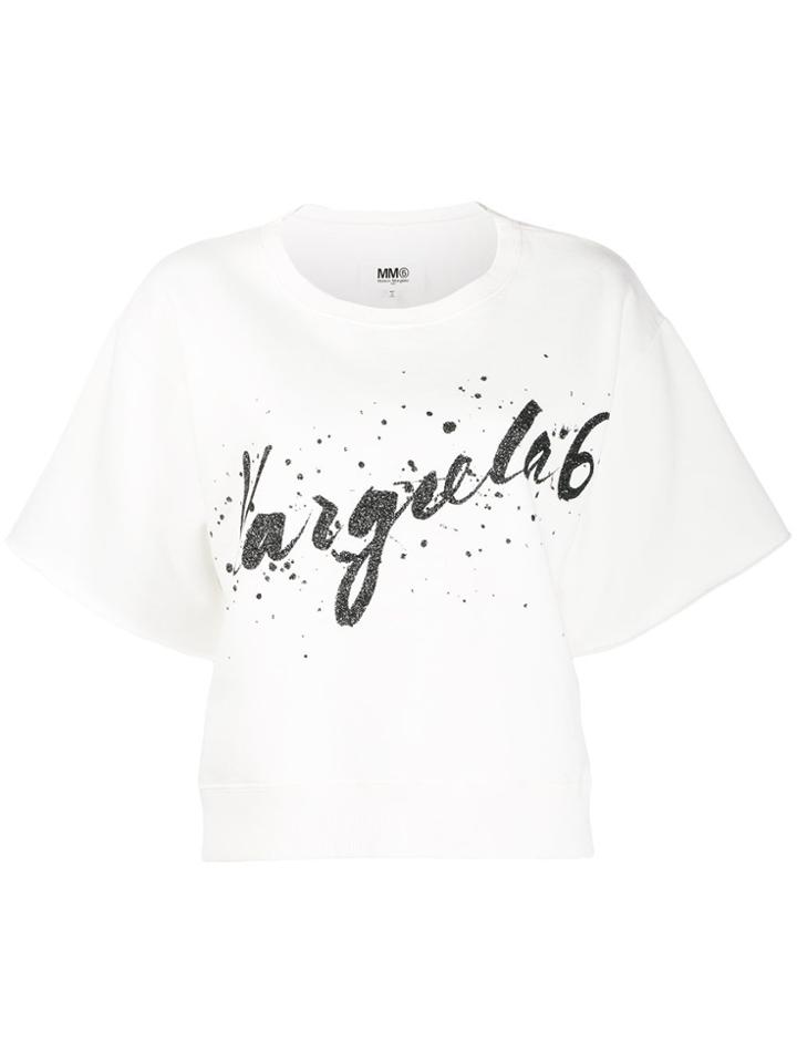Mm6 Maison Margiela Glitter Logo T-shirt - White