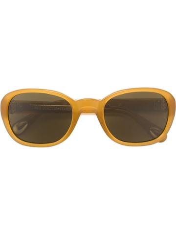 Linda Farrow Gallery Oval-frame Sunglasses - Yellow & Orange