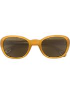 Linda Farrow Gallery Oval-frame Sunglasses - Yellow & Orange