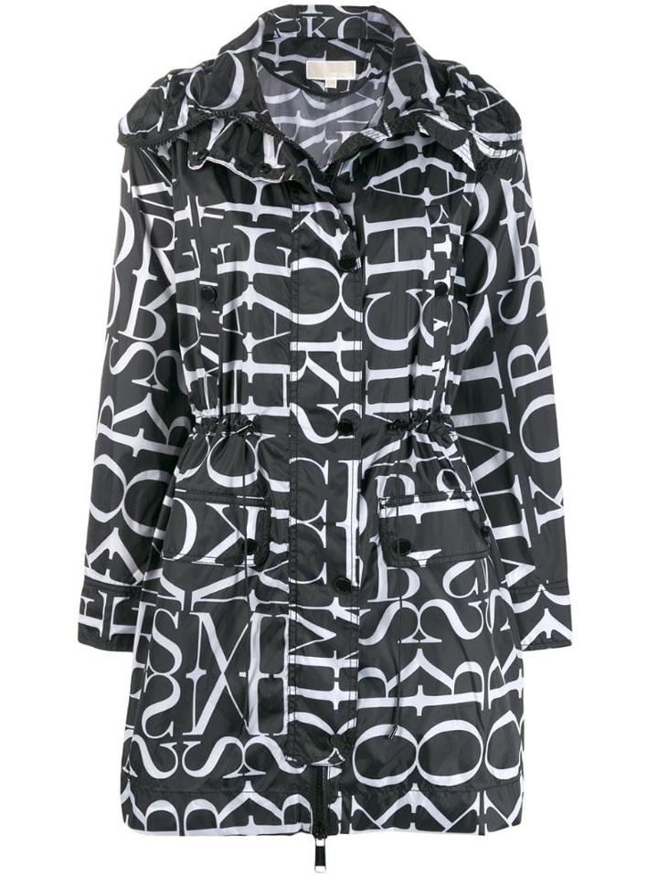 Michael Michael Kors All Over Logo Trench Coat - Black