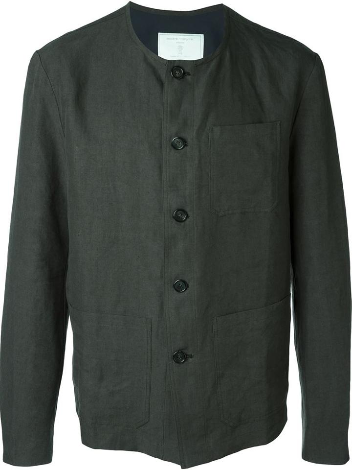 Société Anonyme Crew Neck Jacket, Men's, Size: Xl, Green, Linen/flax