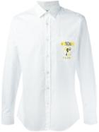 Moschino Logo Print Shirt, Men's, Size: 39, White, Cotton