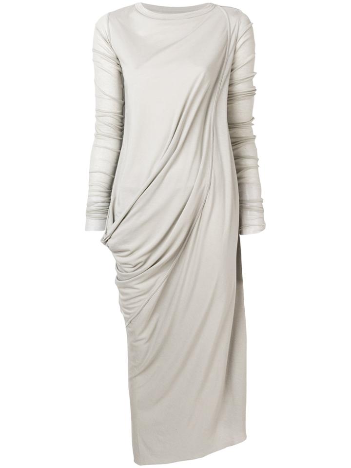 Rick Owens Lilies Asymmetric Draped Dress - Grey