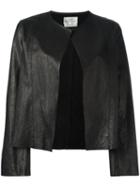 Forte Forte Collarless Open Leather Jacket, Women's, Size: Ii, Black, Leather