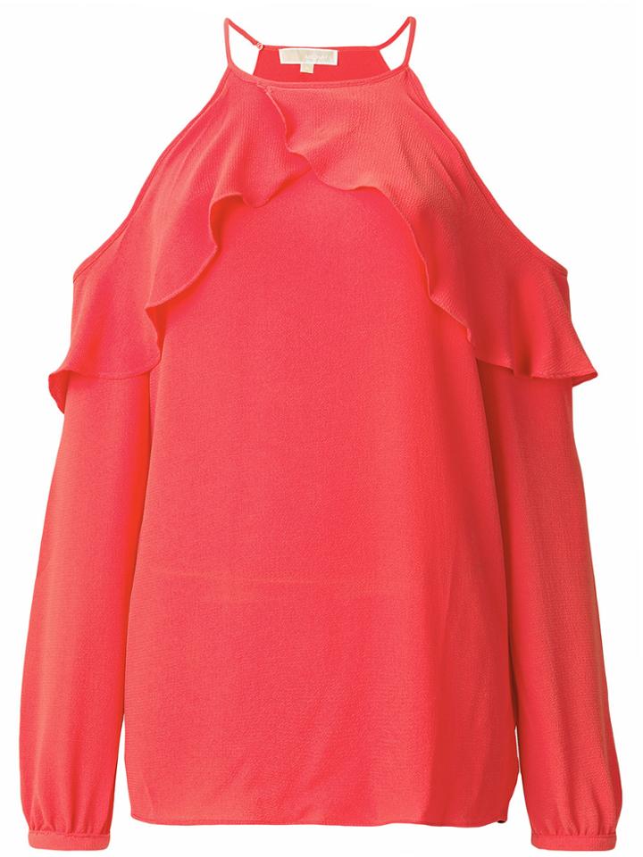 Michael Michael Kors Cold Shoulder Top - Yellow & Orange