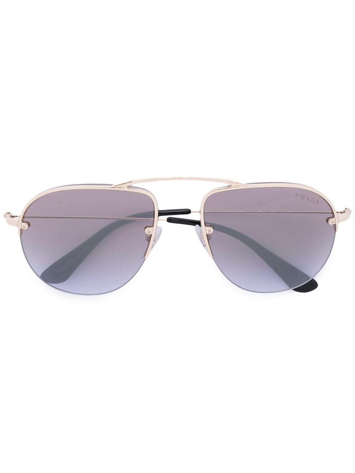 Prada Eyewear - Aviator Sunglasses - Men - Metal - 55, Grey, Metal