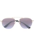 Prada Eyewear - Aviator Sunglasses - Men - Metal - 55, Grey, Metal