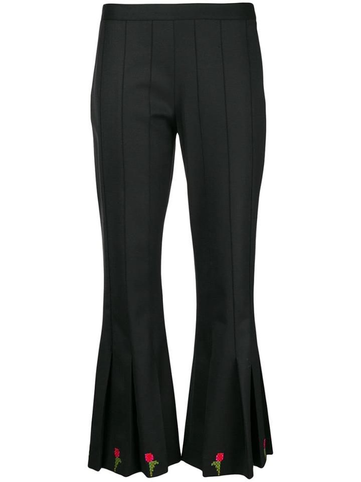 Marco De Vincenzo Cropped Flared Trousers - Black