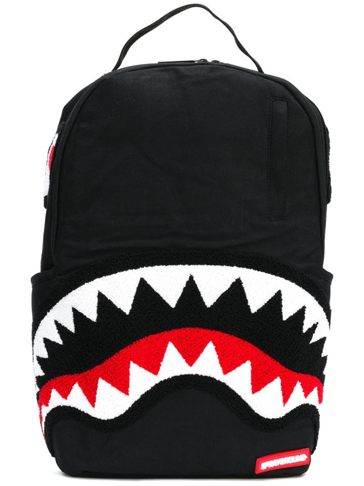 Sprayground Ghost Chenille Shark Backpack - Black