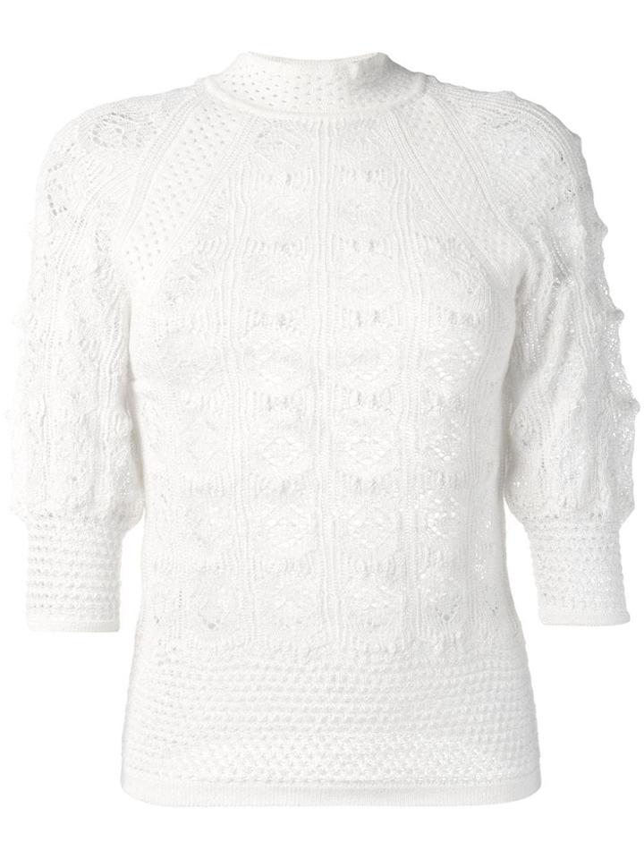 See By Chloé Half-sleeve Knit Top - Neutrals