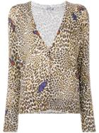 Liu Jo Leopard Print Cardigan - Brown