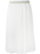 Blugirl - Pleated Midi Skirt - Women - Cotton/polyester - 44, White, Cotton/polyester
