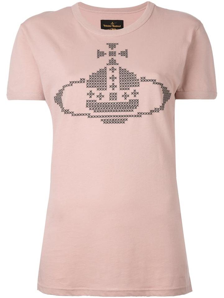 Vivienne Westwood Anglomania Logo Print T-shirt, Women's, Size: Large, Pink/purple, Cotton