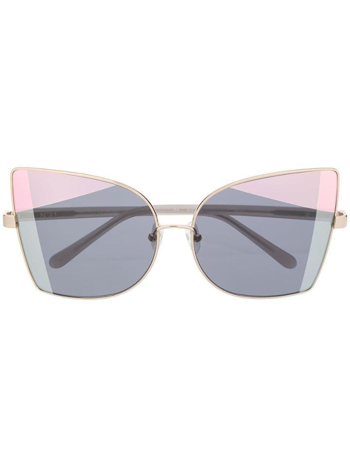 Linda Farrow Gallery Oversized Tri-tone Sunglasses - Gold