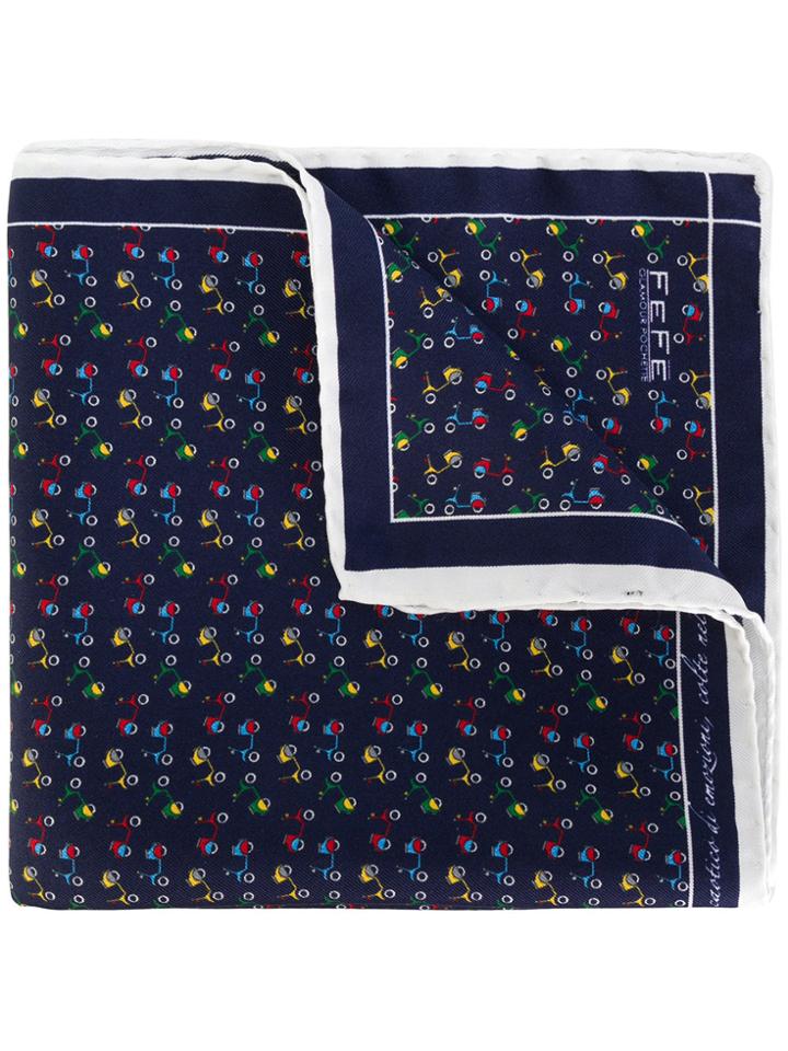 Fefè Moped Print Scarf - Blue