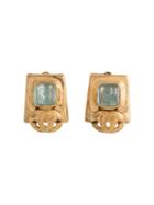 Chanel Pre-owned Chanel Pre-owned Cc Logos Stone Motif Earrings - Gold