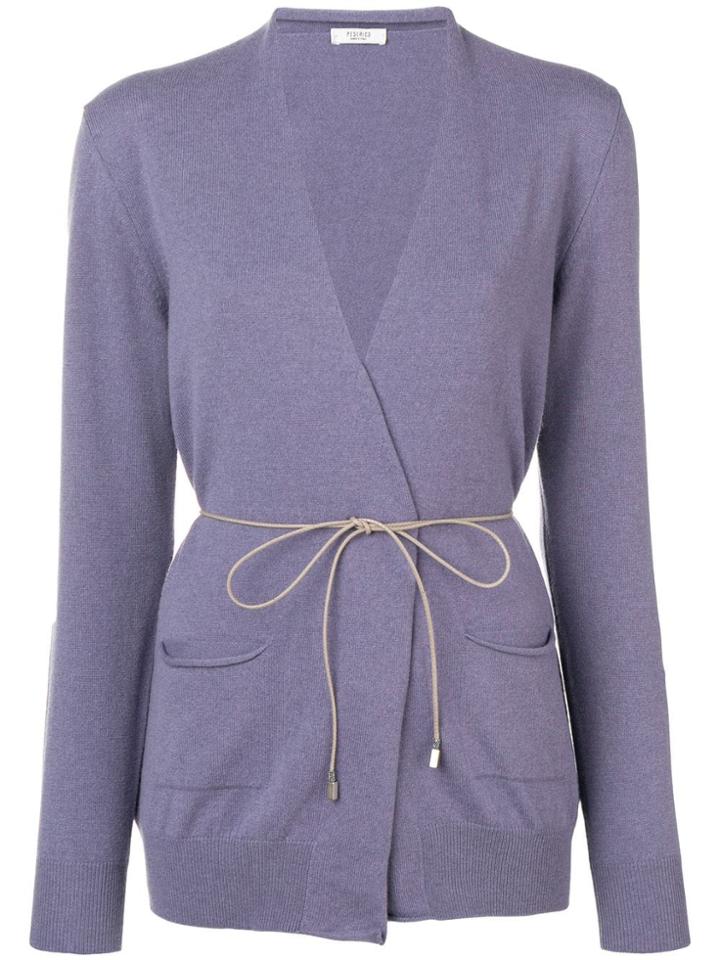 Peserico Corded Wrap Cardigan - Purple