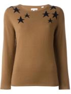 Chinti And Parker Star Intarsia Sweater, Women's, Size: Small, Brown, Cashmere