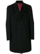Gucci Contrast Trim Single Breasted Coat - Black
