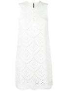 Plein Sud - Perforated Detail Dress - Women - Cotton - 38, Women's, White, Cotton